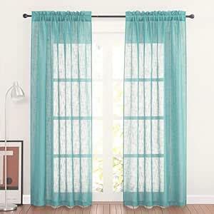 Buy SB INDIA Cotton Linen Solid Sheer Long Door Curtains for Bedroom ...