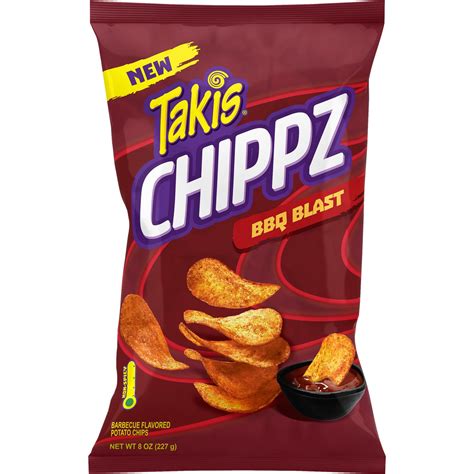 Takischippz Bbq Blast Traditional Potato Chips Barbecue Artificially ...