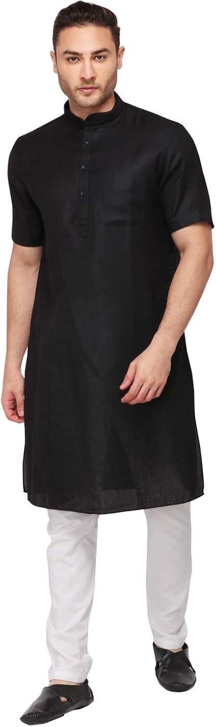 Buy MODI Kurta Men's Black Cotton Blend Self Textured Kurta (BBLW_38 ...