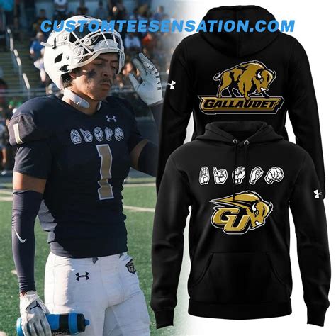 Gallaudet Bison Football Team with Sign Language Hoodie ...