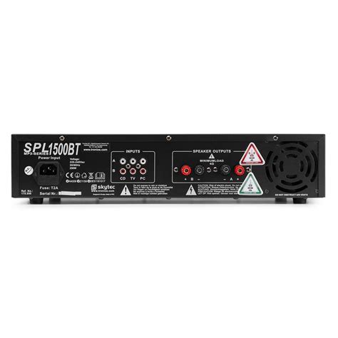 Skytec SPL-1500BTMP3 Bluetooth Stereo Power Amplifier Home HiFi 19 Inch ...