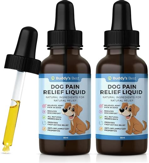 BUDDY'S BEST Twin Pack Dog Pain Relief Liquid - Fast-Acting Formula for ...