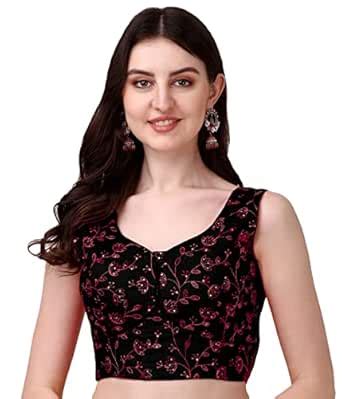 Buy Pujia Mills Womens Sweetheart Neck Sleeveless Saree Blouse(Pihu ...
