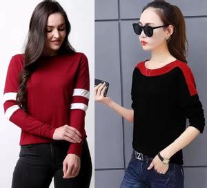 RYTE STYLE Colorblock Women Round Neck Black T-Shirt - Buy RYTE STYLE ...