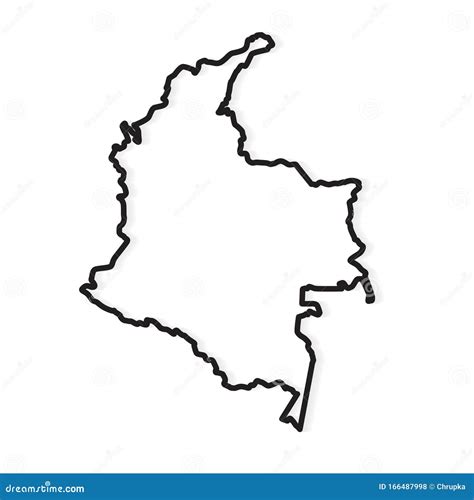 Black Outline of Colombia Map Stock Vector - Illustration of earth ...