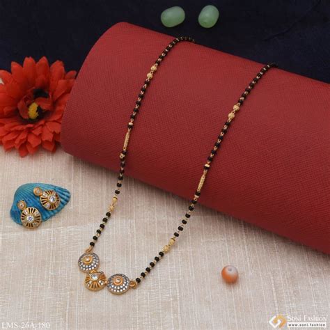 1 Gram Gold Plated With Diamond Best Quality Mangalsutra Set For Women ...