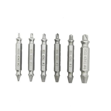 6 pcs Drill Bit Set Broken Head Screw Removal Tool Bolt Screw Extractor ...