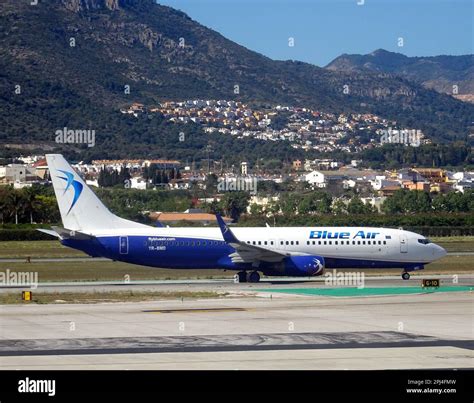 Spain, Andalusia, Malaga: YR-BMD Boeing 737-85F (c/n 28826) of Blue Air at Malaga airport Stock ...
