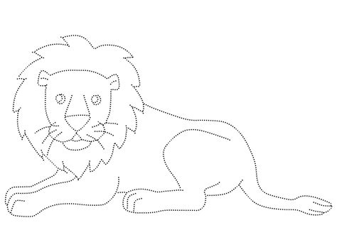 A Lion Tracing coloring page - Download, Print or Color Online for Free
