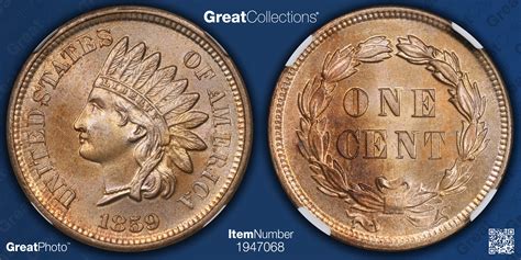 1859 Indian Cent NGC MS-64 (Item 1947068) | GreatCollections Coin Auctions