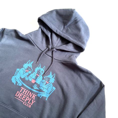 THINK DEEPLY CLUB/Hoodie(Navy) | 古着屋 THINK