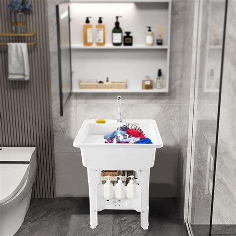 Titunjian Freestanding Plastic Laundry Sink with Washboard India | Ubuy