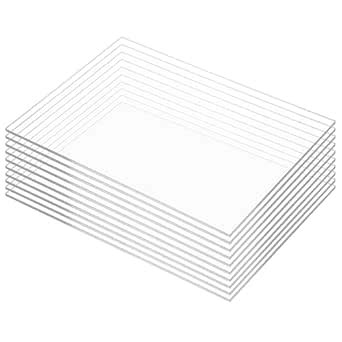 KAITELA 10 Pack Clear Acrylic Sheet 4" x 6" Cast Plexiglass Panel 1/8 ...