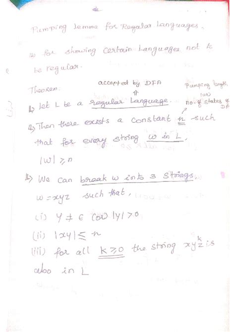 Pumping Lemma Theorem - Lecture Notes 11g on Regular Languages - Studocu
