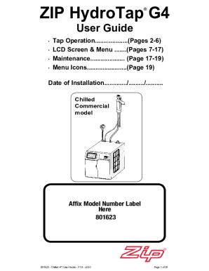 Fillable Online User Manual Zip HT1783Z3 HydroTap G4 Boiling Chilled ...