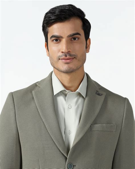 Buy Formal Green Textured Blazer from Belvedere Collection