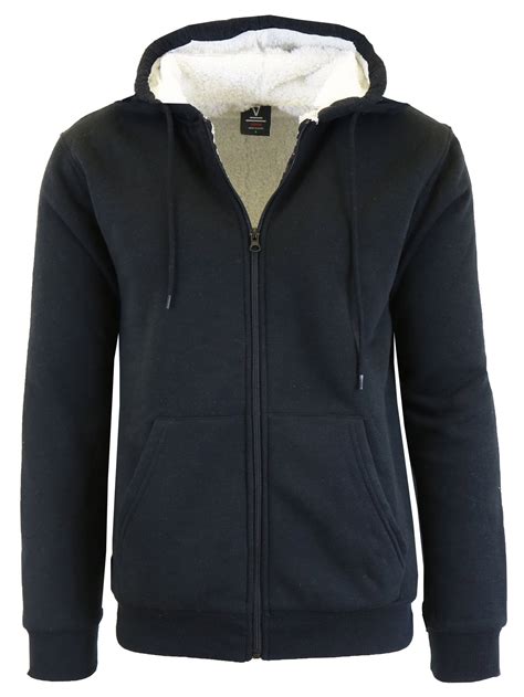 Men's Sherpa Fleece Lined Zip-Up Hoodie - Walmart.com
