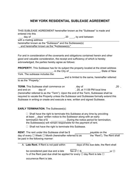 Free Printable Sublease Agreement Templates [Word, PDF]