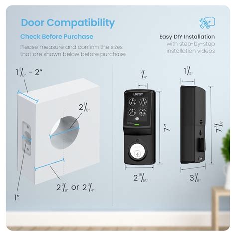 Lockly Model 7S Deadbolt Locks Matte Black Electronic Deadbolt with ...