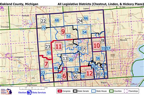 Oakland County Michigan Road Map