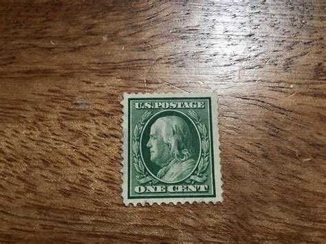 Benjamin Franklin Green One 1 Cent U.S. Stamp 1911 (Extremely Rare ...