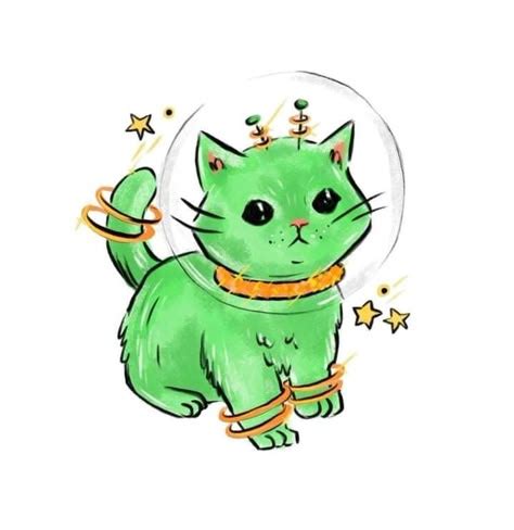 Alien Cat Drawing