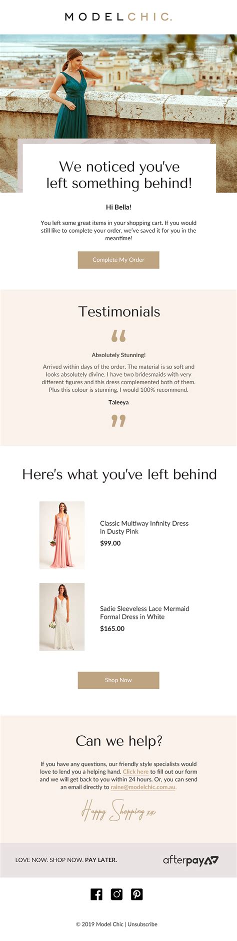 Abandoned Cart Email | ECommerce Store | Email marketing design ...