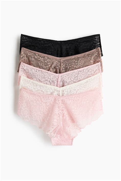 5-pack lace hipster briefs - Light pink/Dusty pink - Ladies | H&M IN