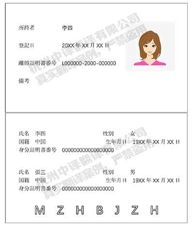 韩国韩语护照翻译件公证认证模板【中译翻译公司盖章标准】