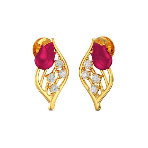 Joyalukkas 22k (916) Yellow Gold Stud Earrings for Girls : Amazon.in ...