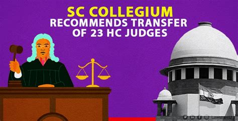 Supreme Court Collegium Recommends Transfer of 23 High Court Judges ...