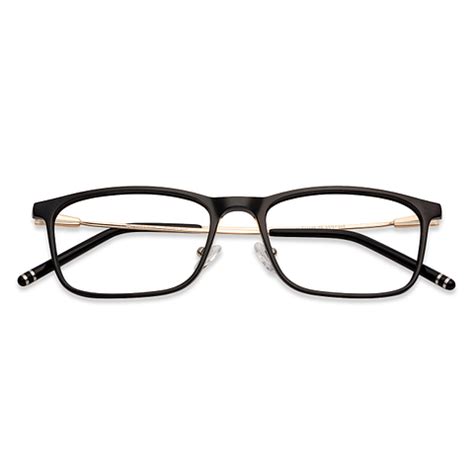 Blue Block Phone & Computer Glasses: Black Golden Full Rim Rectangle ...