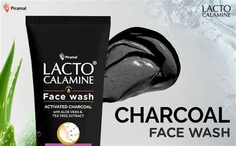 Lacto Calamine Activated Charcoal Face Wash with Aloe Vera & Tea Tree ...