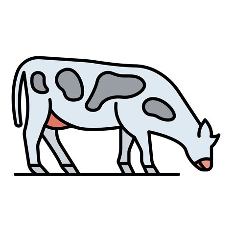Cow eat grass icon color outline vector 15677727 Vector Art at Vecteezy