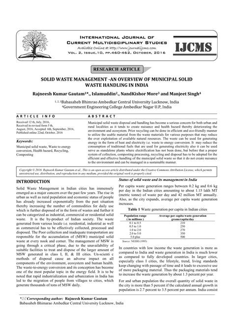 Image result for Abstract On Municipal Solid Waste Management