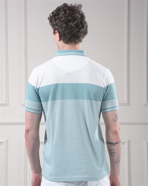 COBB SEA GREEN STRIPED POLO NECK T-SHIRT – Cobbitalyofficial