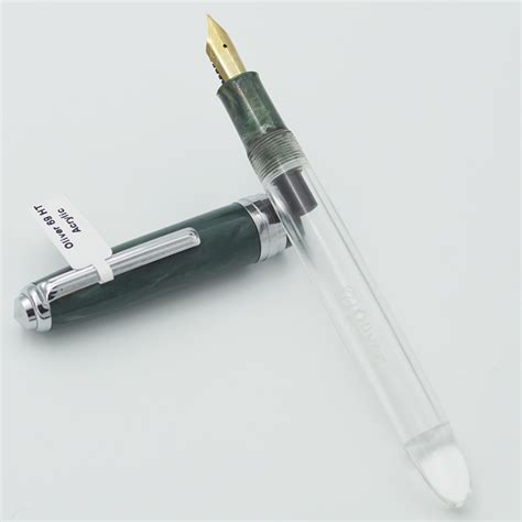 Oliver 69HT Handmade Acrylic Transparent Body Green Color Cap with ...