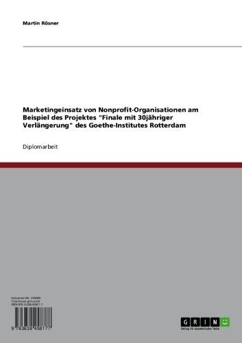 Marketingeinsatz von Nonprofit-Organisationen am Beispiel des Projektes ...