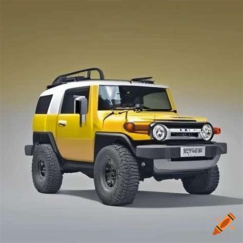 Yellow Toyota FJ Cruiser on white background on Craiyon