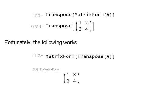 Matrix in Mathematica 的图像结果
