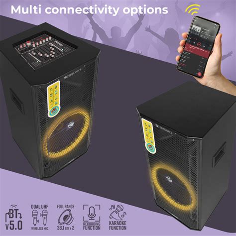 Zebronics Kong DJ speaker - 380W, LED lights, dual mic