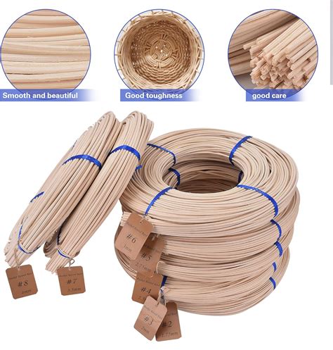 Buy Basket Round Reed #7 3.5mm 1-Pound Coil Basket Weaving Cane for ...