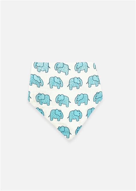 The Almirah Organic Cotton Drool Bib-Blue Haathi March-For Infants ...