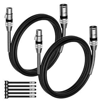 2-Pack DMX to DMX Stage Lighting Cable 10FT, 110 Ohms Impedance DMX ...