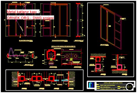 Metal katlanır kapı dwg projesi - Autocad Projeler