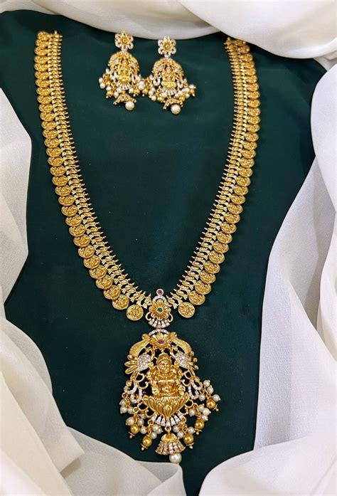 Lakshmi Traditional Kaasu Haram with earrings - NH0036 – Spurthi Jewels