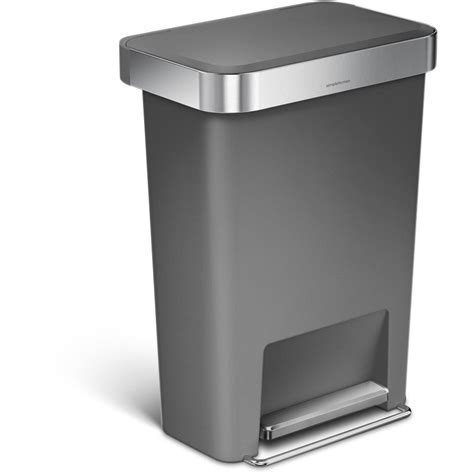 simplehuman 12 gal Plastic Rectangular Kitchen Trash Can with Liner ...