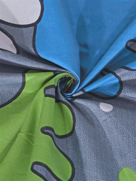 Klotthe Kids Grey Cartoon Characters 210 TC Cotton Blend Single Bed Sh ...