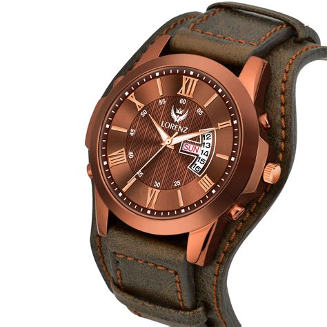 Lorenz 2-in-1 Watch: Brown Leather & Extra Strap For Men – Lorenz Fashion