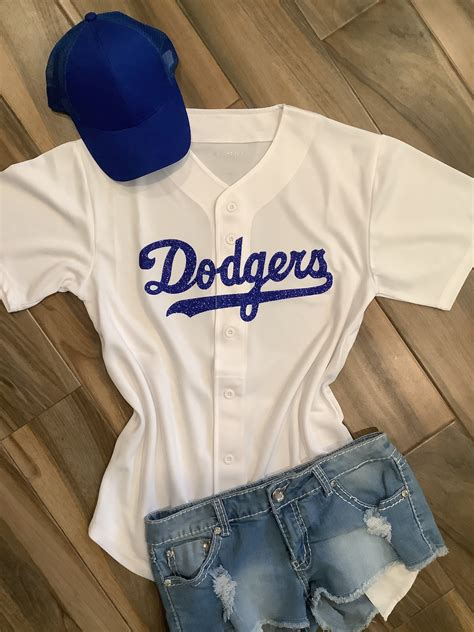 White LA Dodgers Inspired Baseball Jersey: Baseball Fan Gear & Apparel ...